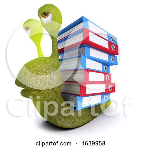 3d Funny Cartoon Snail Bug Carrying Document Folders by Steve Young