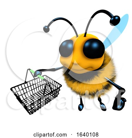 3d Honey Bee Character Carrying a Shopping Basket by Steve Young