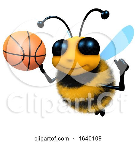 3d Honey Bee Character Playing Basketball by Steve Young