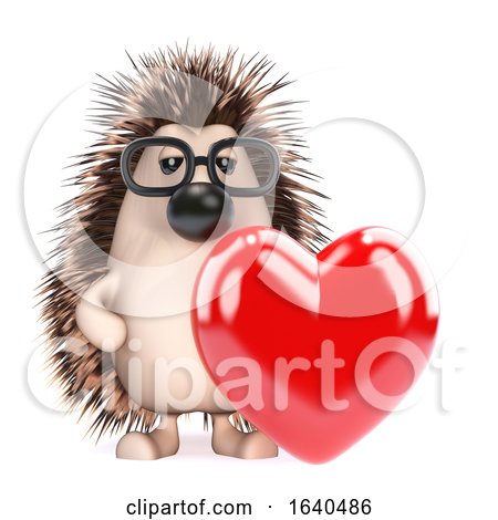 3d Hedgehog Is in Love by Steve Young