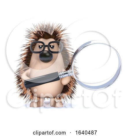 3d Hedgehog with a Magnifying Glass by Steve Young