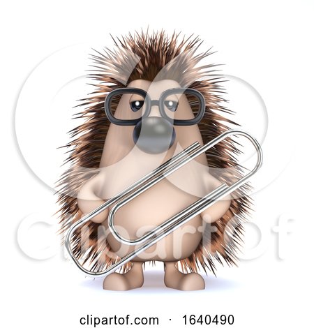 3d Hedgehog with a Paperclip by Steve Young