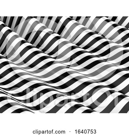 Monochrome Striped Waves by Steve Young