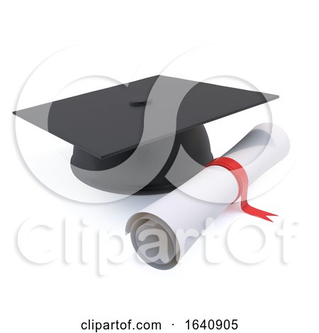 3d Graduates Mortar Board and Diploma by Steve Young