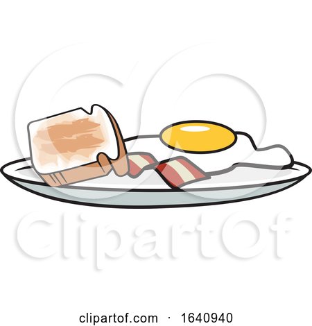 Breakfast Plate with Toast Bacon and an Egg by Johnny Sajem