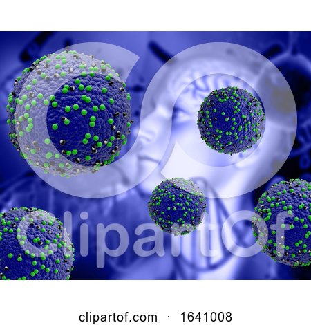 3D Medical Background with Measle Viruses by KJ Pargeter