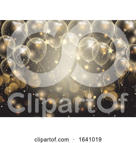 Celebrations Background with Gold Balloons by KJ Pargeter
