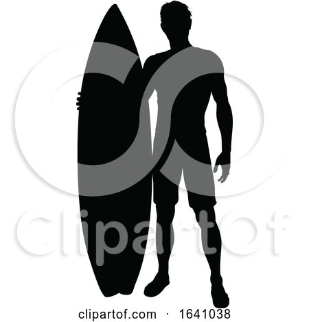Surfer Silhouette by AtStockIllustration