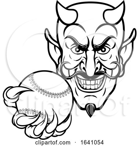 Devil Baseball Sports Mascot by AtStockIllustration