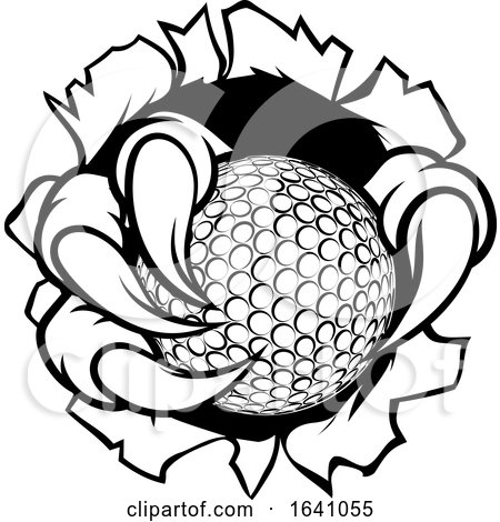Golf Ball Eagle Claw Talons Tearing Background by AtStockIllustration