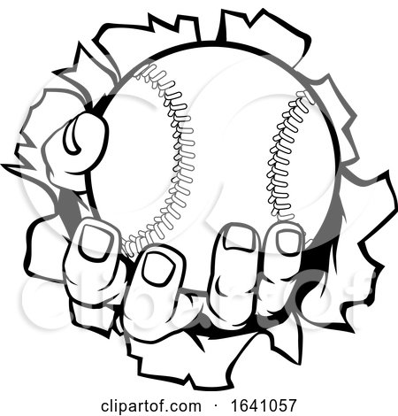 Baseball Ball Hand Ripping Background by AtStockIllustration
