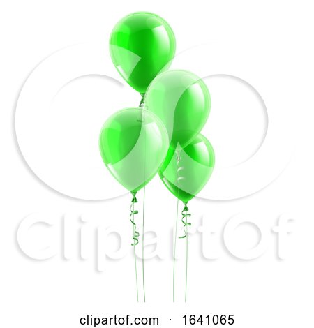Green Party Balloons Graphic by AtStockIllustration