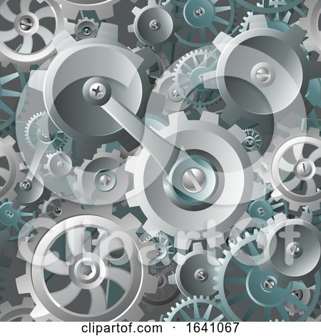Gears and Cogs Seamless Machine Background by AtStockIllustration