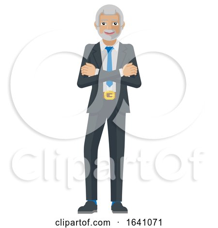 Mature Business Man Mascot Concept by AtStockIllustration