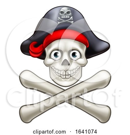Pirate Skull and Crossbones Cartoon by AtStockIllustration
