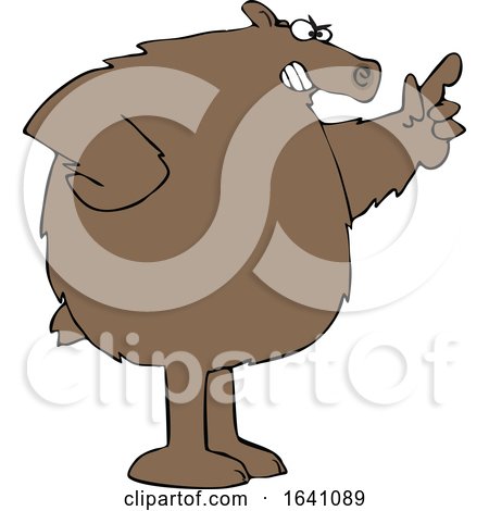 Cartoon Angry Brown Bear Wagging a Finger by djart