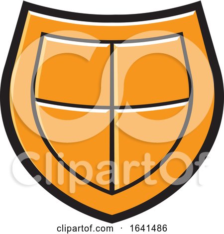 Orange Shield Icon by Lal Perera