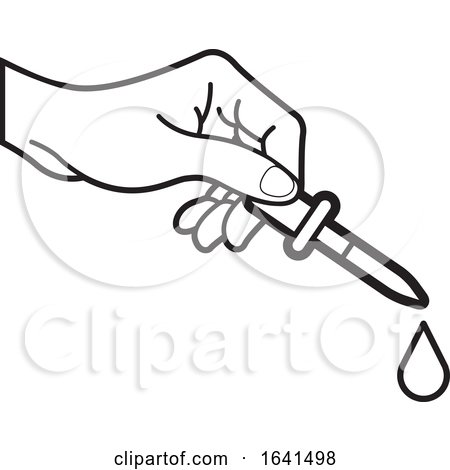 Black and White Hand Using a Dropper by Lal Perera
