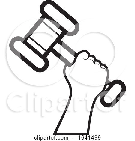 Black and White Hand Holding a Gavel by Lal Perera