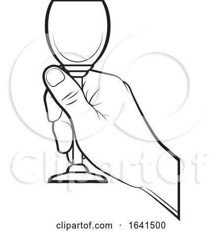 Black and White Hand Holding a Glass by Lal Perera