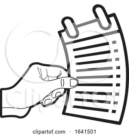 Black and White Hand Holding a List by Lal Perera