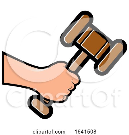 Hand Holding a Gavel by Lal Perera