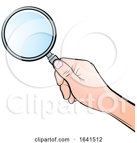 Hand Holding a Magnifying Glass by Lal Perera