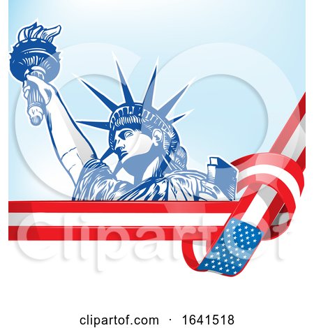 Statue of Liberty and American Flag Ribbon by Domenico Condello