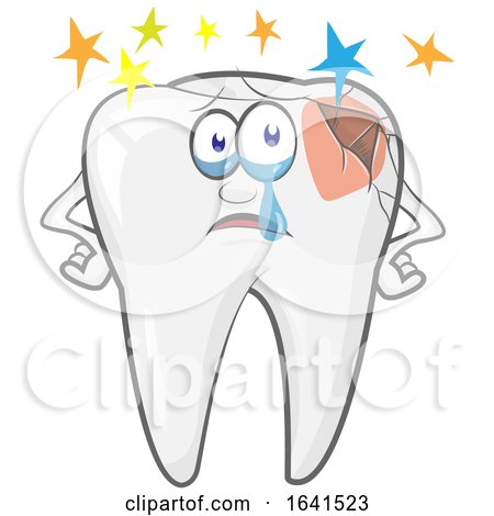 Cartoon Broken Tooth Character Feeling Bad by Domenico Condello