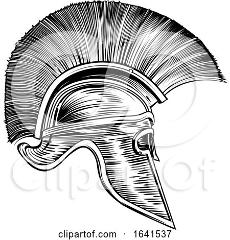 Spartan Trojan Warrior Roman Gladiator Helmet by AtStockIllustration