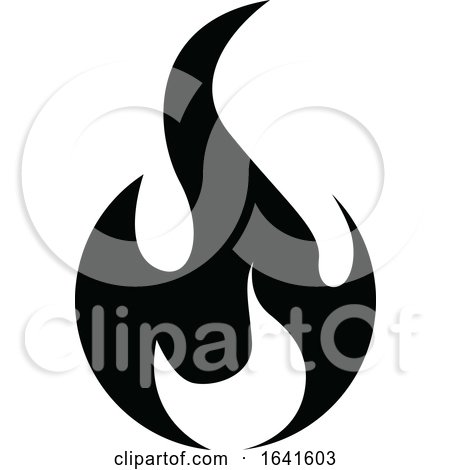Black and White Flame Icon by dero