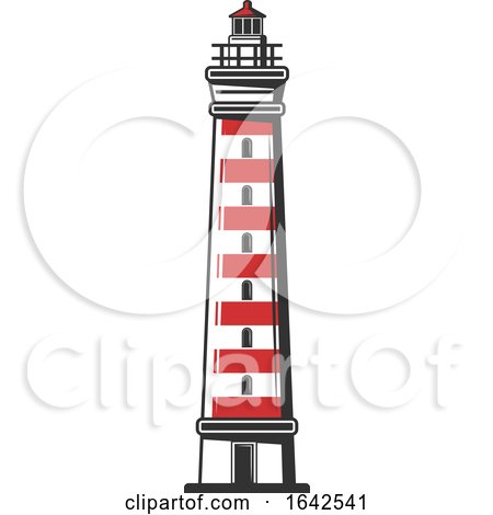 Red and White Lighthouse by Vector Tradition SM