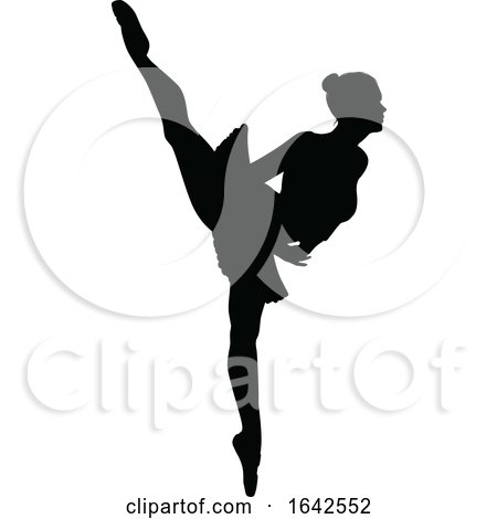 Ballet Dancing Silhouette by AtStockIllustration