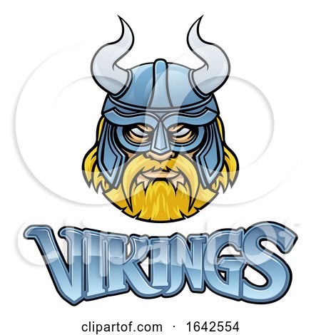 Viking Mascot Warrior Sign Cartoon Graphic by AtStockIllustration