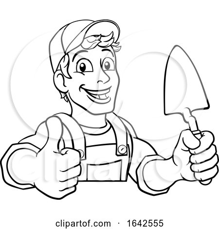 Trowel Construction Site Cartoon Builder Handyman by AtStockIllustration