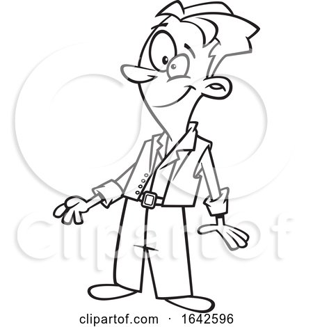 Cartoon Lineart Young Man Orlando by toonaday
