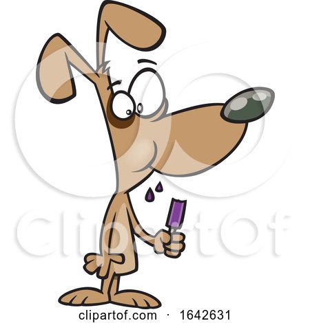 Cartoon Dog Eating a Popsicle by toonaday