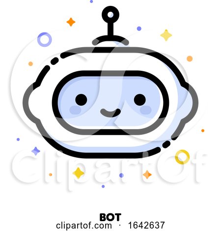 Icon of Cute Robot Which Symbolizes Artificial Intelligence or Virtual Assistant for SEO Concept by elena