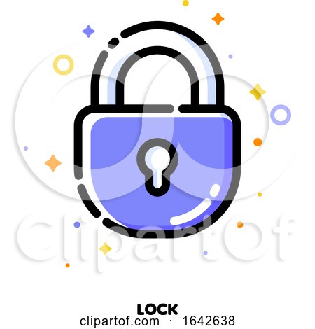 Icon of Lock Which Symbolizes Safe Protection for SEO Concept. Flat Filled Outline Style by elena