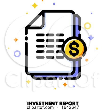 Icon of Stacked Paper Documents Pile with Financial Report for Investment or Banking Services Concept by elena