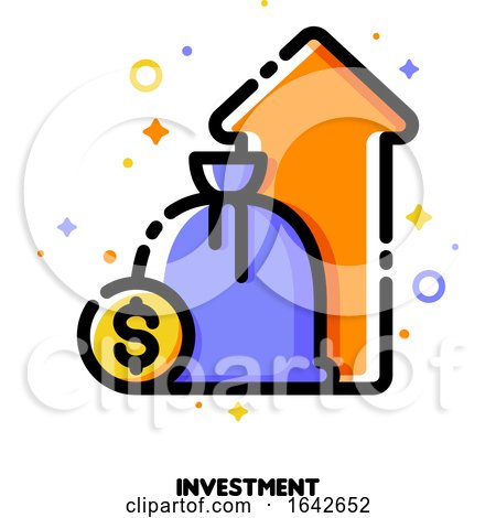 Icon of Investment Portfolio Growth or Revenue Increase for Financial Performance Report or Income Improvement Strategy Concept by elena