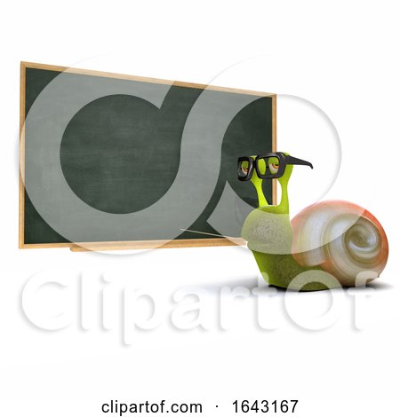 3d Snail Teaching at the Blackboard by Steve Young