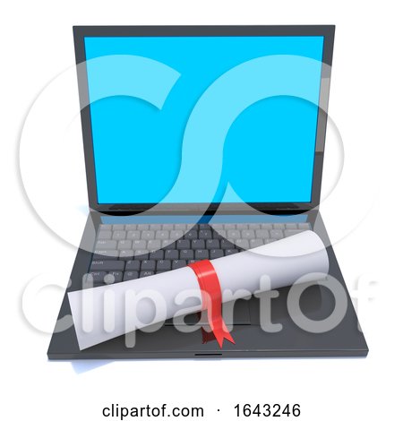 3d Laptop and Scroll by Steve Young
