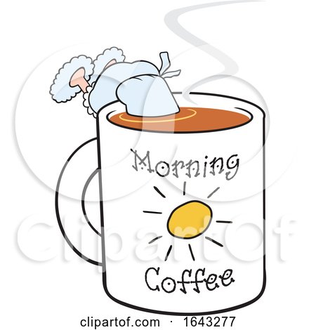 White Woman Dipping Herself in a Cup of Morning Coffee by Johnny Sajem