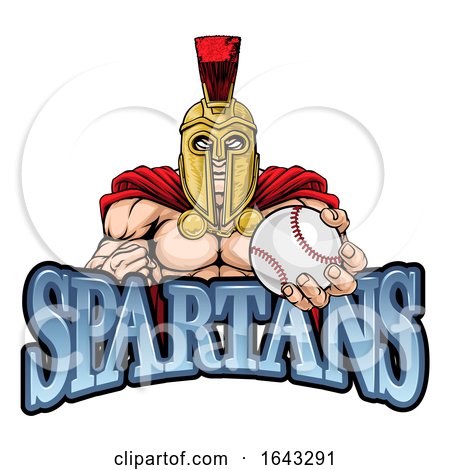 Spartan Trojan Baseball Sports Mascot by AtStockIllustration