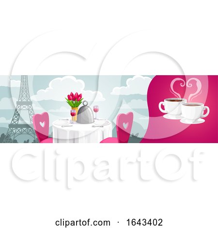 Romantic Cafe with the Eiffel Tower by Vector Tradition SM