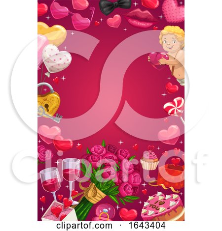 Wedding or Valentines Day Border by Vector Tradition SM