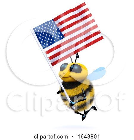 3d Bee Stars and Stripes by Steve Young