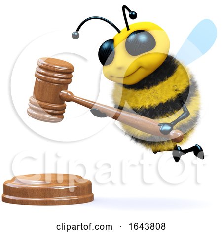 3d Honey Bee Auctioneer with Auction Gavel by Steve Young