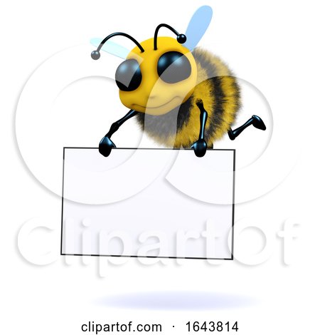 3d Bee Holds a Banner by Steve Young